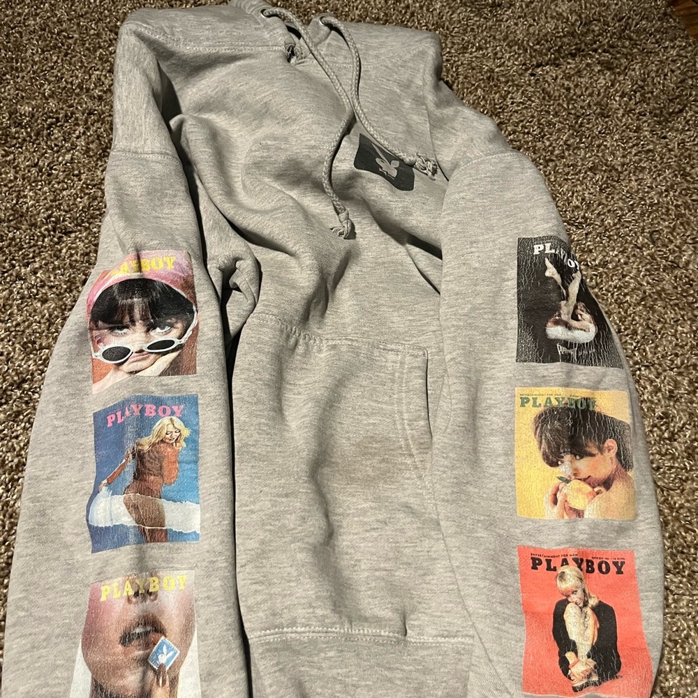 gray playboy hoodie